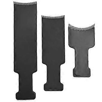 Hair Coloring Comb and Highlighting Board Set S M L with Root Stain Prevention for Salon and Home