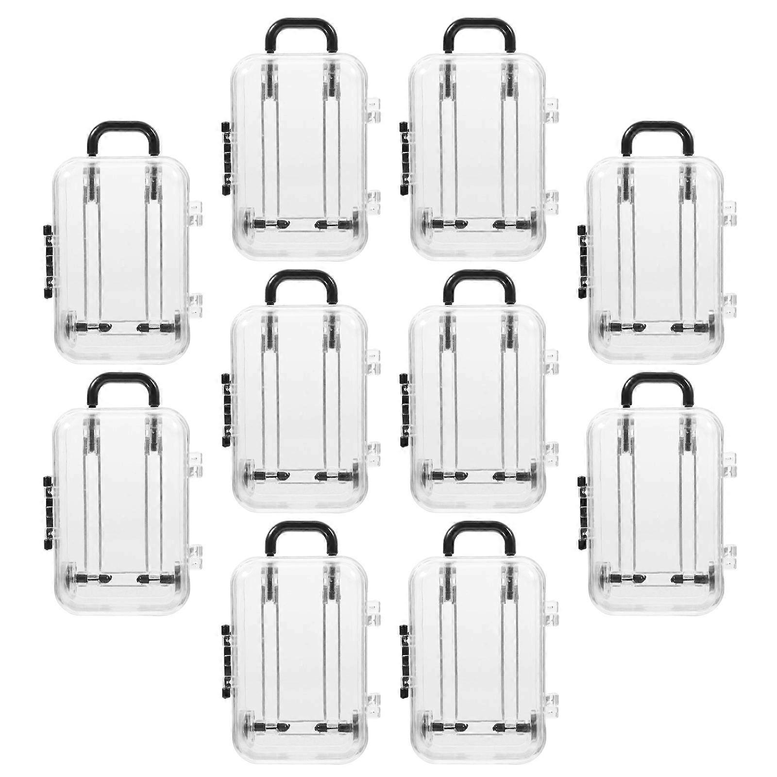 Creative Transparent Mini Plastic Suitcase Candy Box for Storage 12Pcs