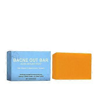 Acne-Fighting Soap With Turmeric, Vitamin C, And Arbutin, Naturally Exfoliating And Cleansing For The Back, Face, Chest, And Shouldersg