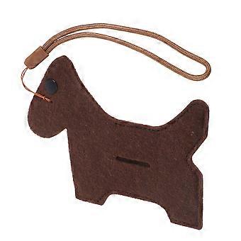Portable Dog Poop Bags Dispenser with Lanyard Style Felt Container Brown