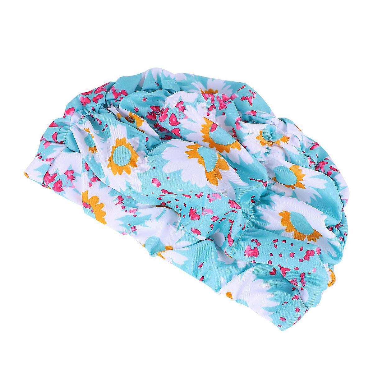 Bonnet de bain imprimé bleu résistant