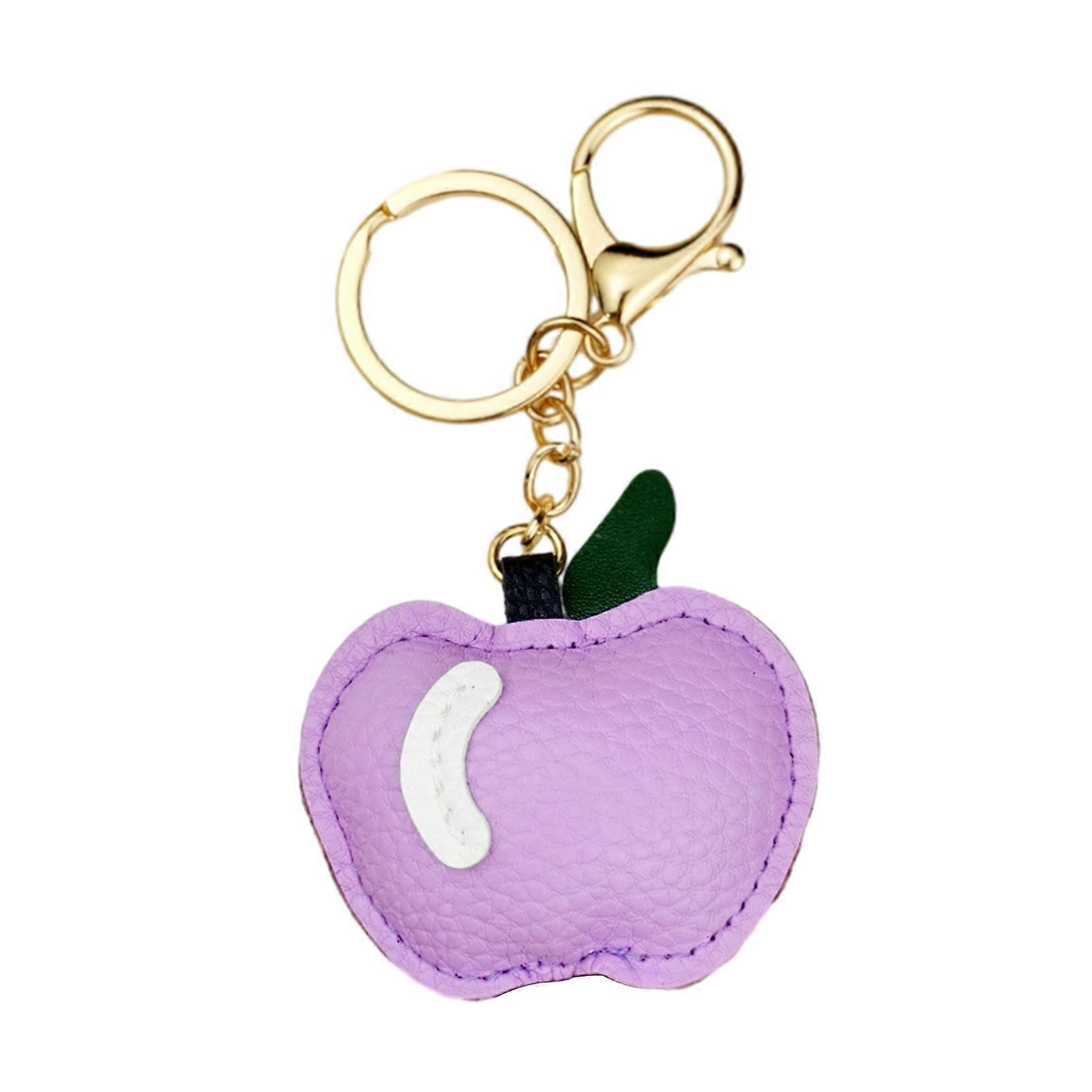 Double Sided Leather Apple Keyring For Keys And Zipper