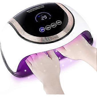 Beste nageldroger van 2026!! UV-nageldrogerlamp, 180W UV-LED professionele automatische nageldroger, 4 timers 30/60/90/120s, groot lcd-scherm, afneembare voet, voor semi-permanente nagelverzorging