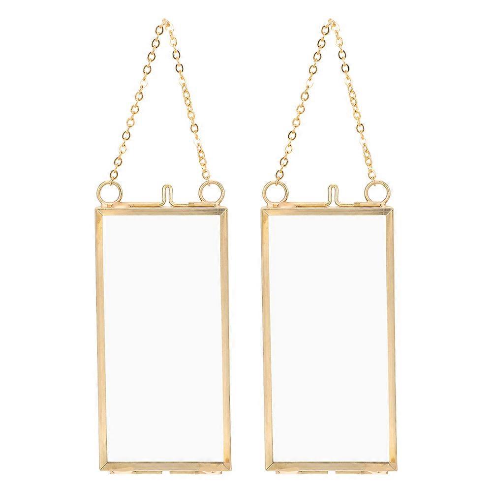 Glass Frame Vertical Photo Frames for Hanging 2Pcs Pressed Flower Display