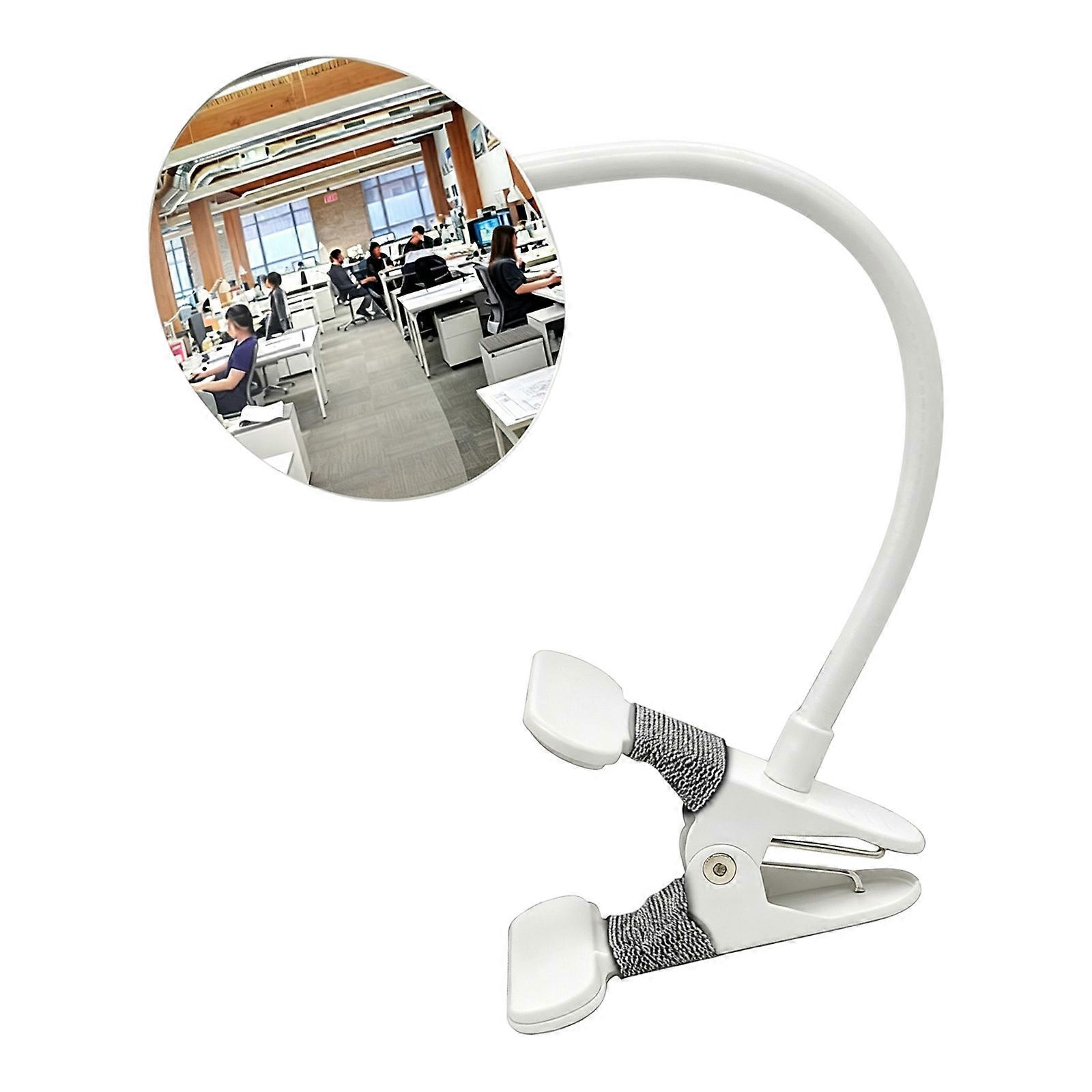 Transparent Glass Desktop Monitoring Mirror With Steel Base For Individual Safety  White