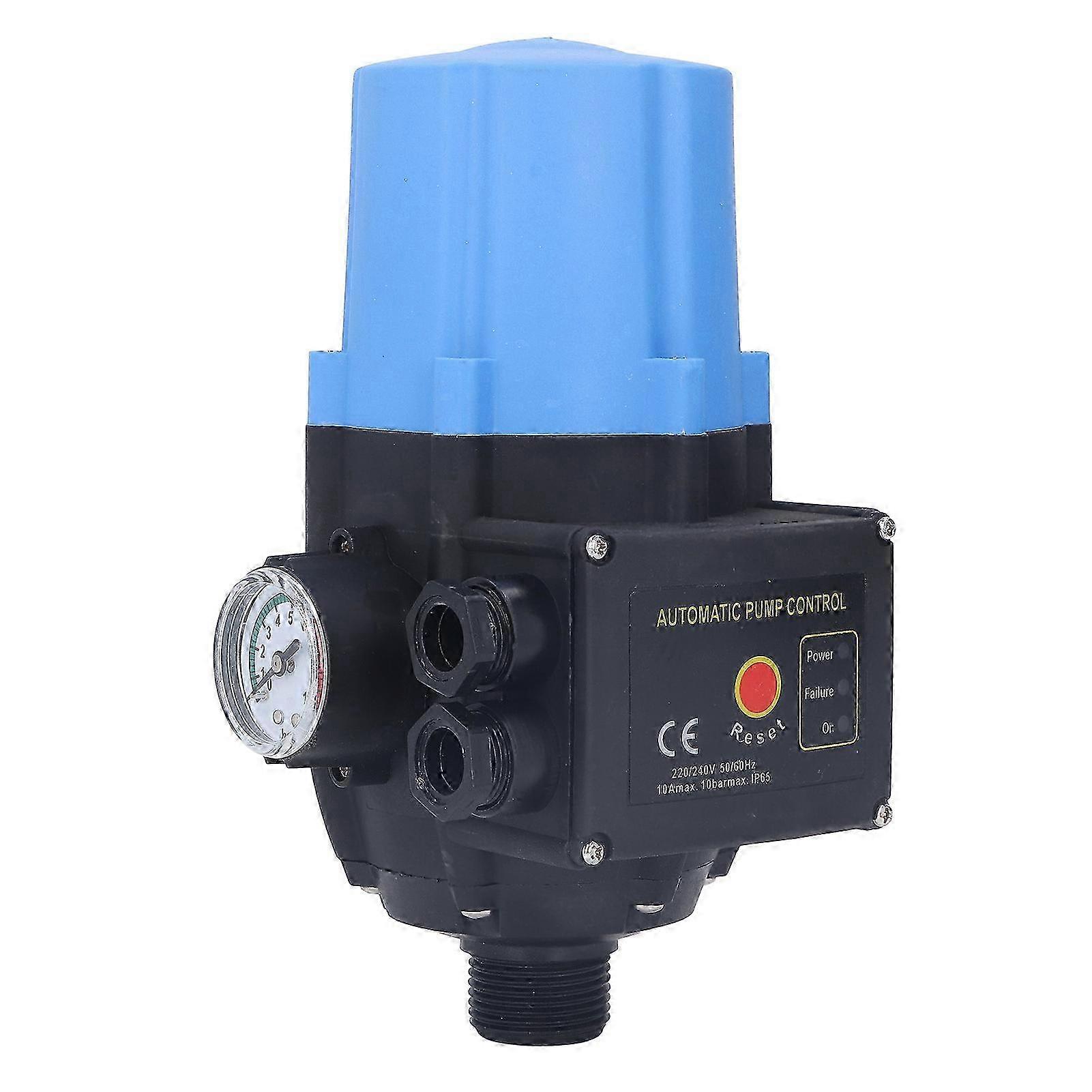 Water Pump Pressure Control Switch 1.1kw 220V-240V Waterproof Automatic Electronic Controller Blue Regulable compatible with Pump Systems