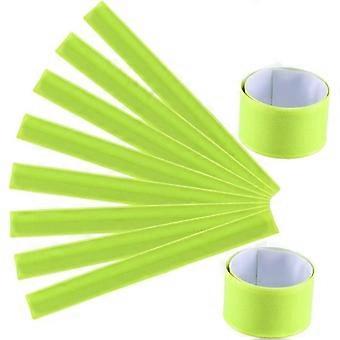 12 stk. reflekterende PVC-armbånd fluorescerende grønne armbånd for nattløping, jogging, gange og fotturer sikkerhetsarmbånd med høy synlighet reflekterende