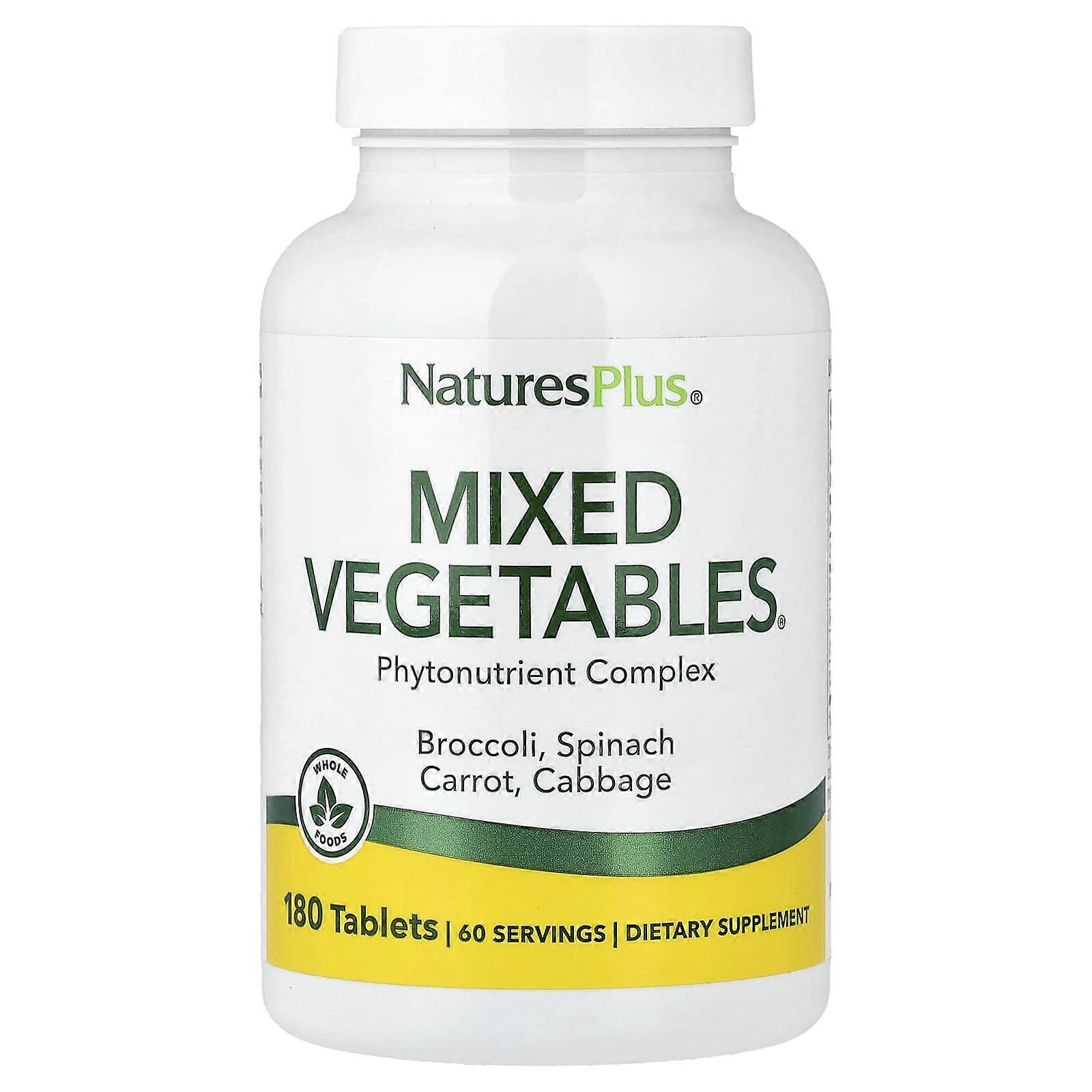 NaturesPlus, Mixed Vegetables®, Phytonutrient Complex, 180 Tablets, 2-Pack