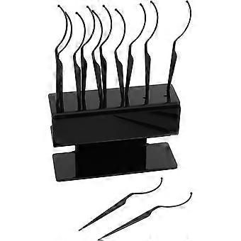 Eyelash Grafting Stand with Display Sticks Black False Lash Holder Organizer for Beauty Events Sturdy Lash Extension Display Rack for Multiple Styles 