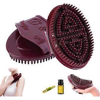 Handmassageborstel met meridiaaneffect voor volledige lichaamsontspanning, acupressuur bodyscrubber voor spa, 2 stuks