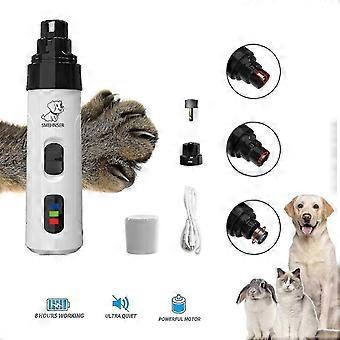 Hond nagelslijper, opgewaardeerd super stille pijnloze nagels voor huisdieren, 2 snelheid oplaadbare nageltrimmer voor grote middelgrote kleine honden katten excelleren