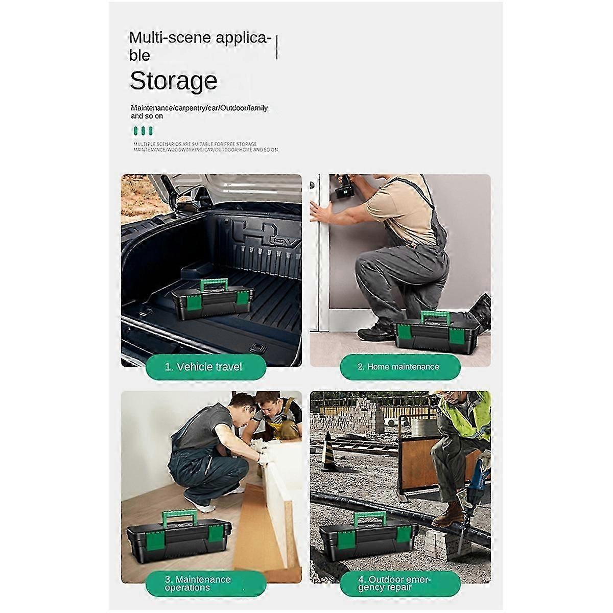10 Inch Tool Box Plastic Tool Storage Box with Handle for Carpentry