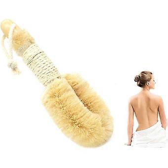 Körperbürste aus natürlichem Sisal für die Dusche – Peelingbürste mit Holzgriff, fördert die Durchblutung, ideal für unterwegs