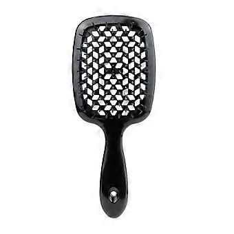 Cepillo desenredante para cabello rizado, de paja de trigo, para uso en seco o húmedo, antiestático, masajea el cuero cabelludo.