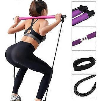 Yoga-Zugstangen tragbare Yoga-Fitness-Körper-Bauch-Widerstandsbänder für Pilates-Übungsstab Toning-Stange Fitness-Seilzieher