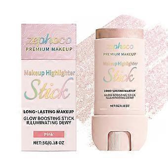 Zephoco Soft Makeup Brightening Stick (Pink) Natural And Clear, Eye, Nose Tip And Facial Highlight Stick