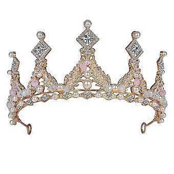 Crystal Princess Crown For Girls,gold Kid Birthday Tiaras With Rhinestone Headpieces Accessories For Girls Wedding Prom Costume Party