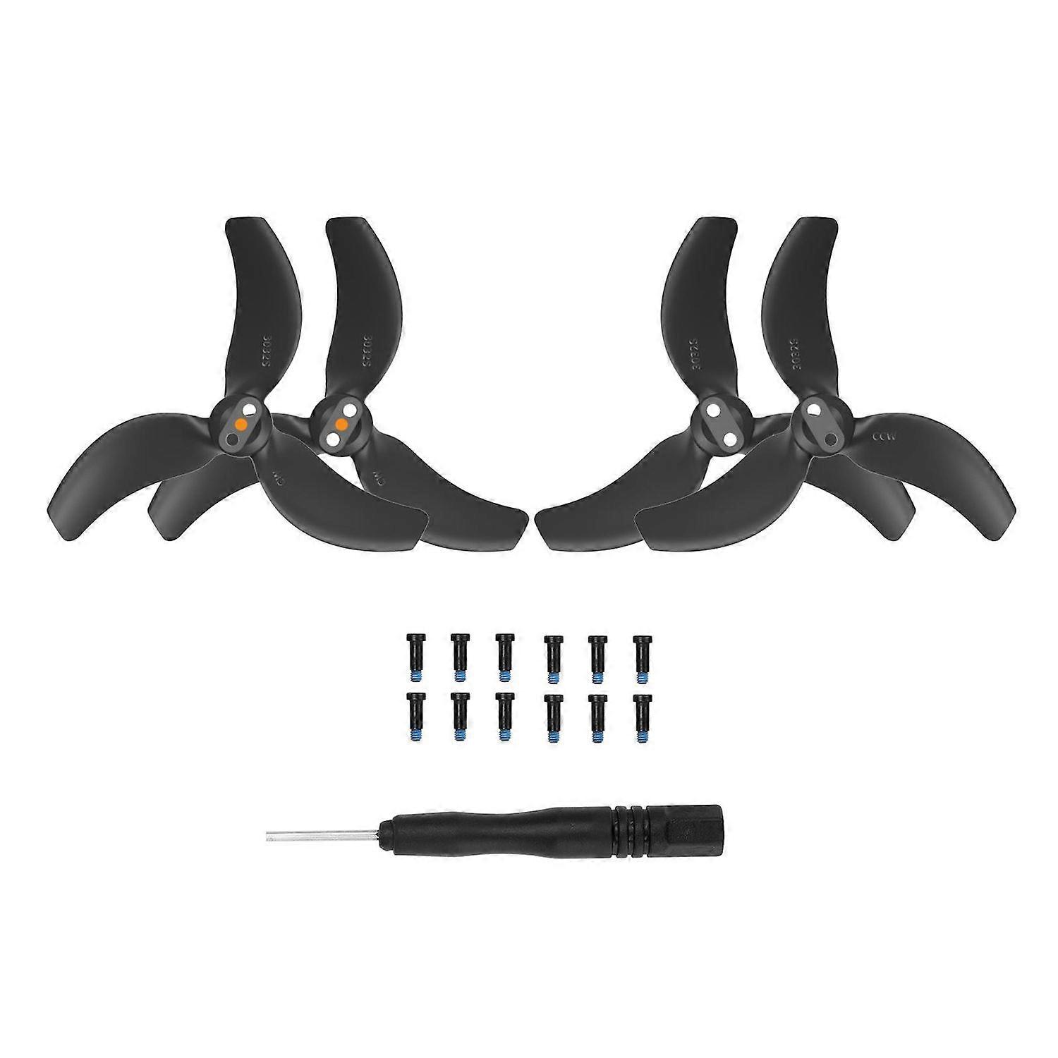 For DJI Avata 2 Drone 2x Sunnylife Colorful 3-Blade Replacement Propellers Black