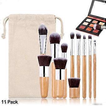 Professional Makeup Brushes Set with Storage Bag, Bamboo Handle Material, Premium Synthetic Soft Bristles for Blending Foundation Powder Blush Eyeshad