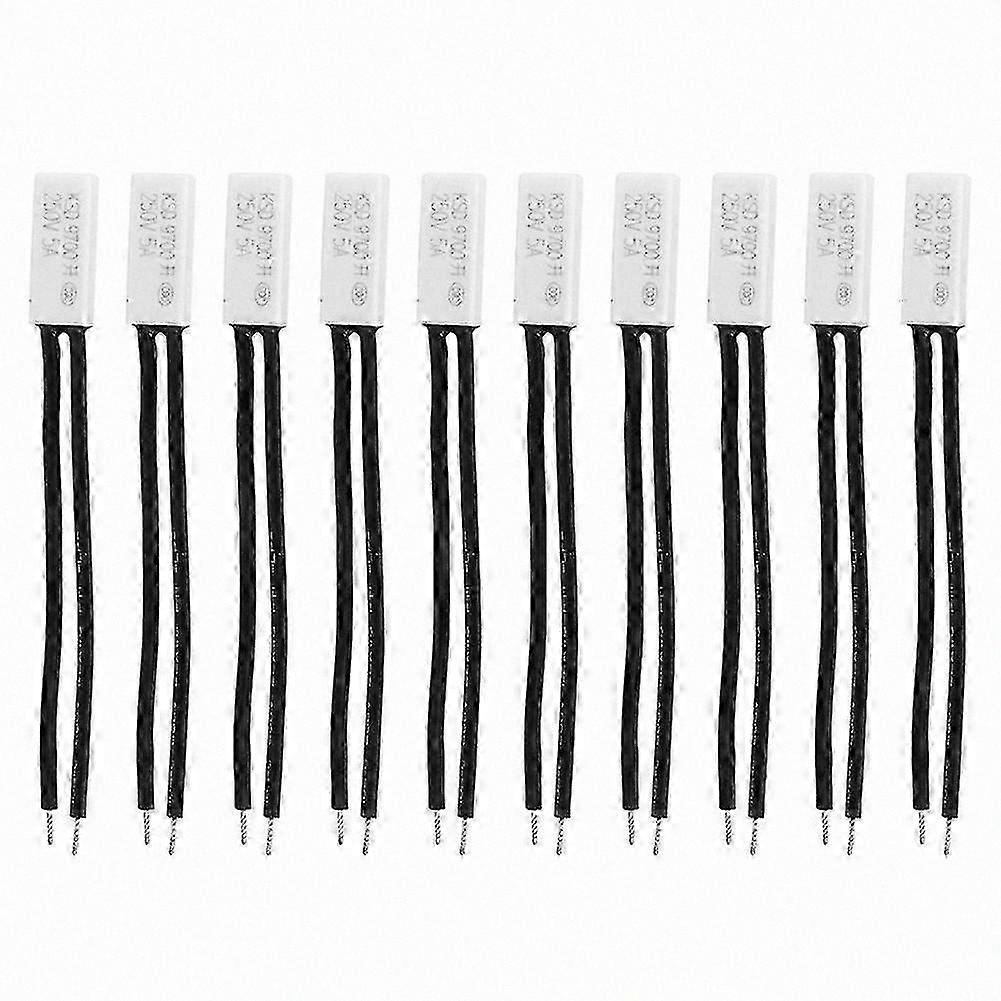 10-Pack Normally Open Thermal Protector Switch with Plastic Probe, 70C Temperature Control Rating