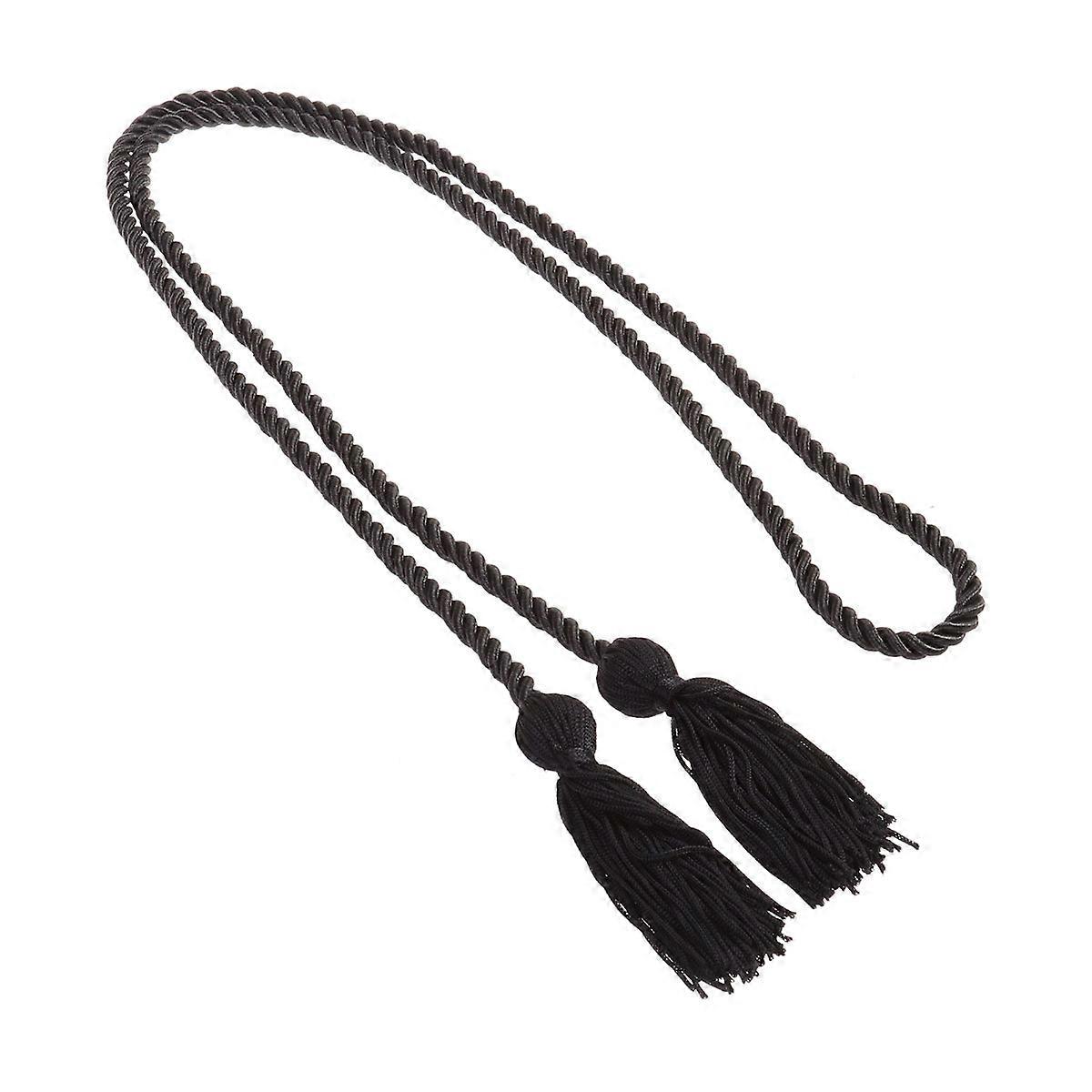 Solid Color Braided Cord for Graduation Cords Black