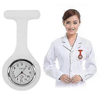 Portable Silicone Nurse Quartz Wristwatch-round White Design By White