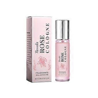 Perfume feminino Rose Elegant Ball, fragrância leve e fresca de rosas, para pulso, portátil, 15ml