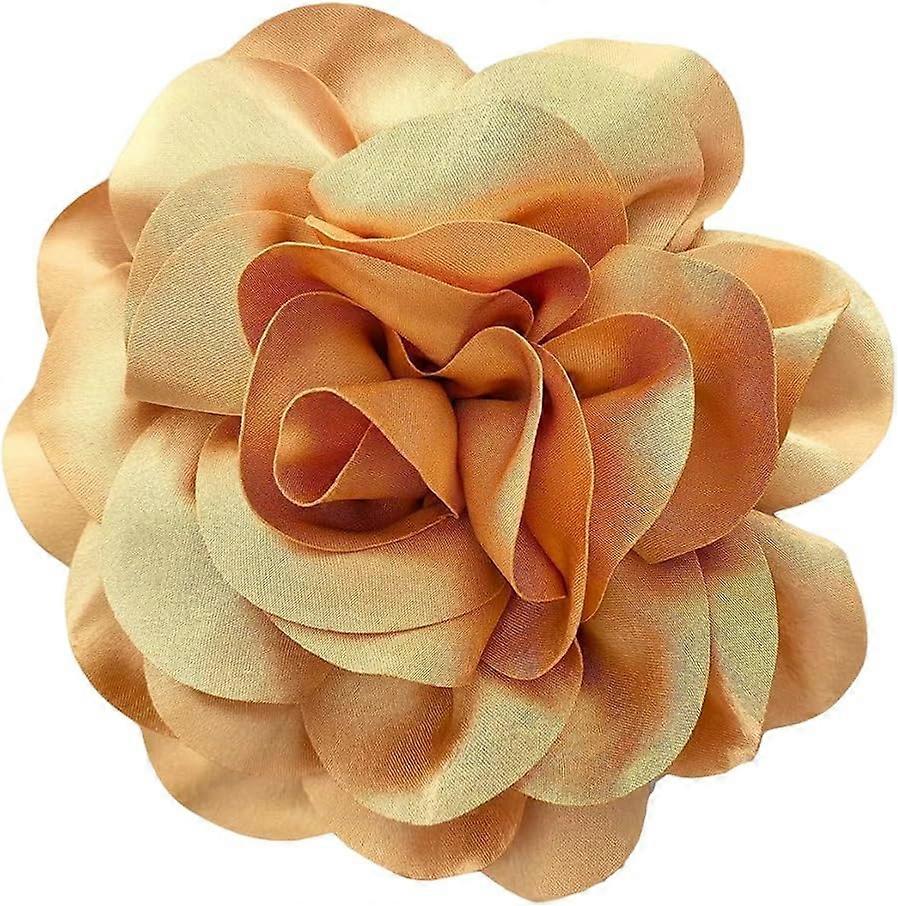 1Pc Polyester Brooches Flower Saddle Brown 200mm