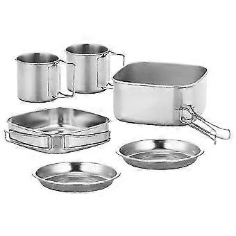 1 Set of Camping Cookware Stainless Steel Camping Pot Long Handle Camping Pan Camping Supplies