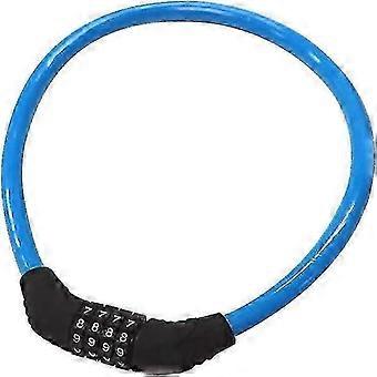 Combinatieslot voor fiets, 4 cijfers, resetbaar, kabel 60 cm x 1,25 cm
