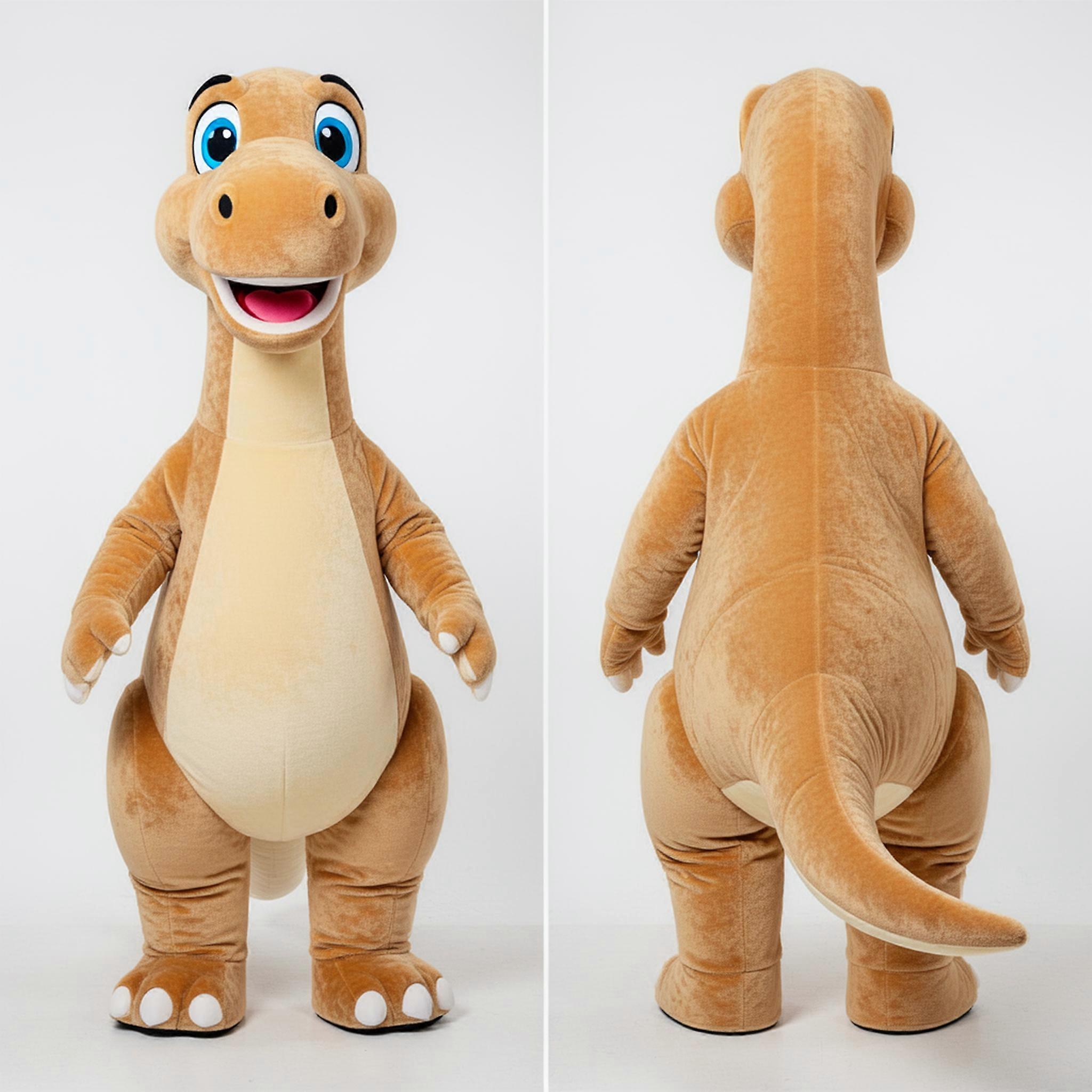 MASTICOT Tan Velvety Brachiosaurus Mascot