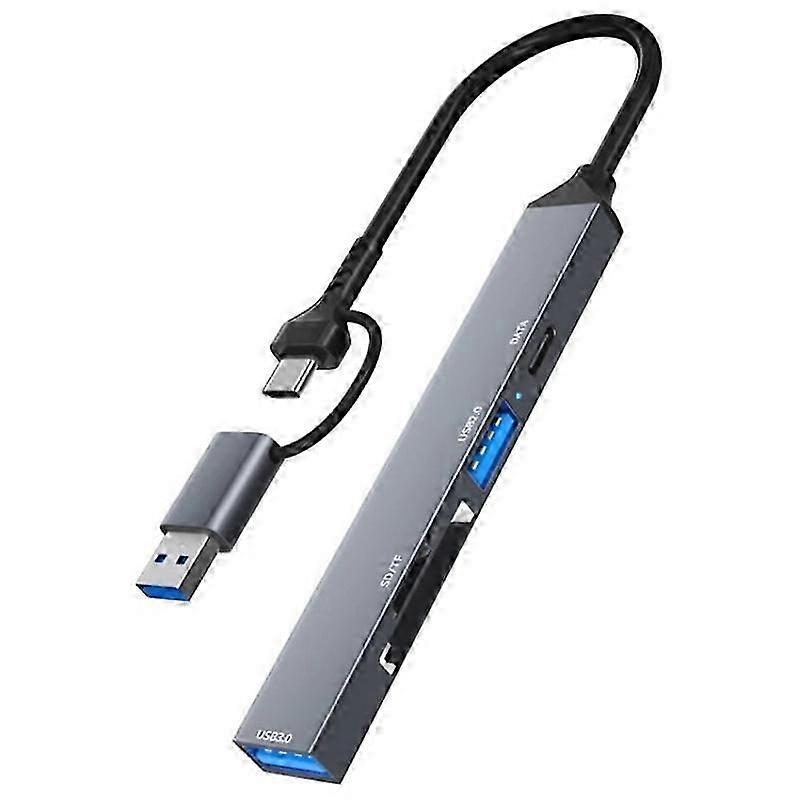 ADS-806D Type-C+USB to USB 3.0 Hub SD / TF Card Reader Multi-Function Docking Station 26-27