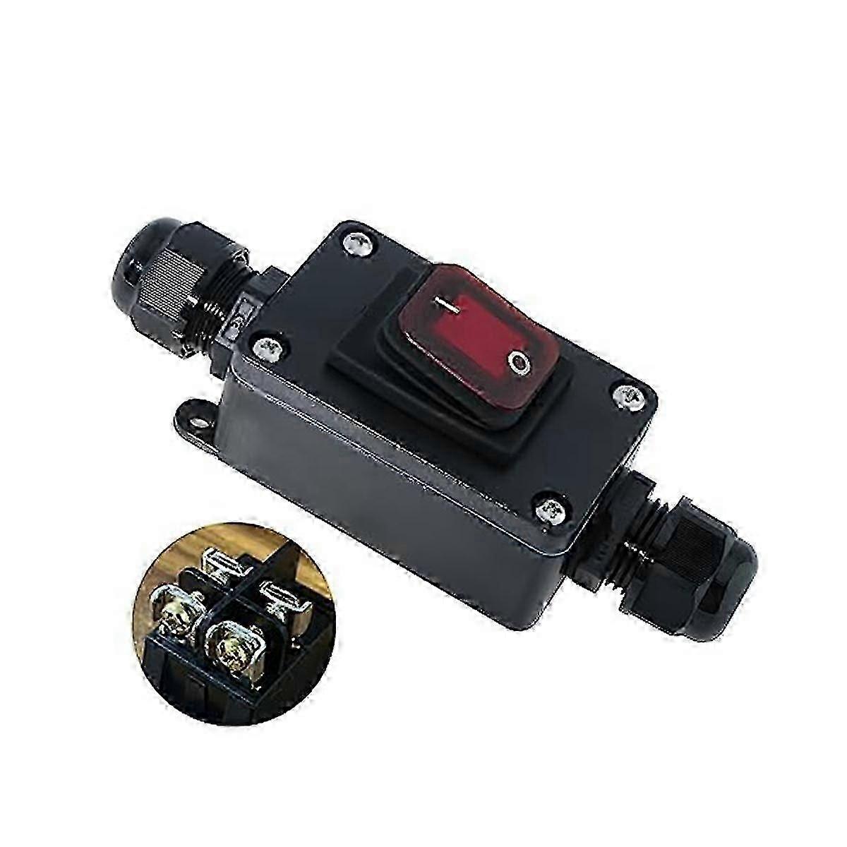 Machine Switch Push Button Inline Switch AC220V 30A Push Button Switch for Outdoor Use on Both Side,T