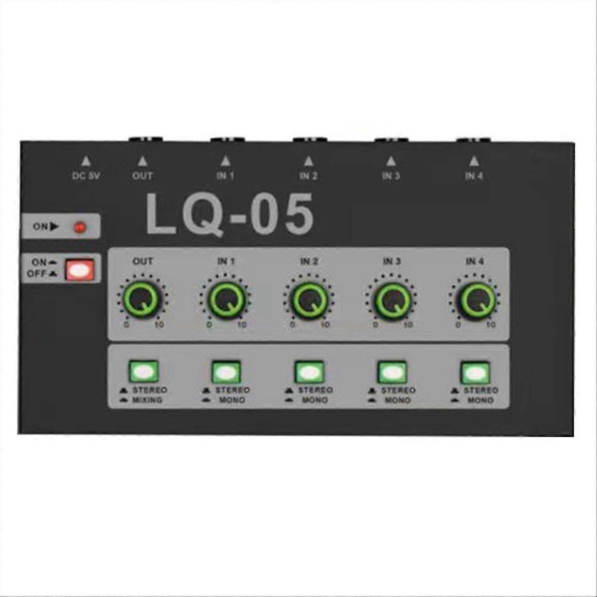-05 4-Channel Microphone Mixer Mini Amplifier Audio Input EU Plug