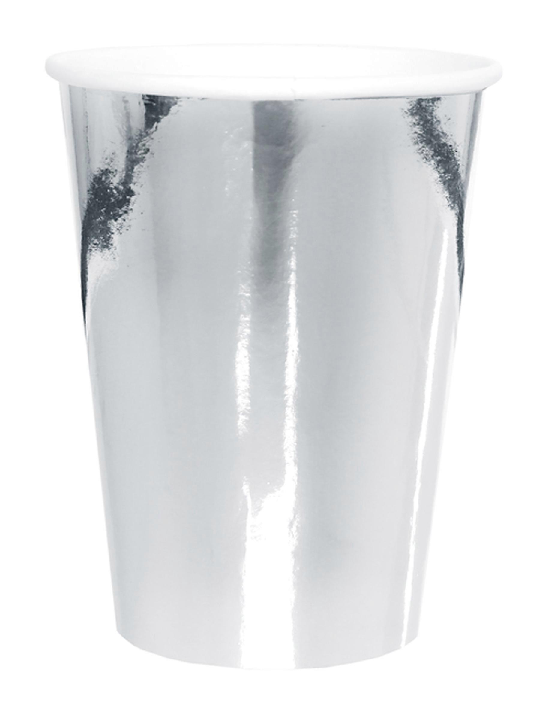 10 25 cl silver metallic cardboard cups