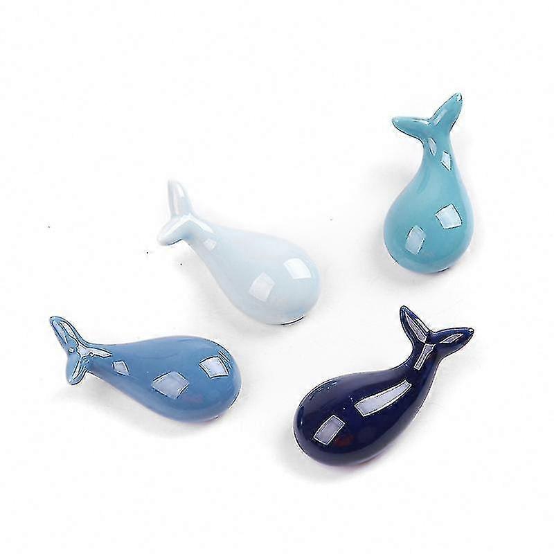 4-Pack Blue Whale Ceramic Chopstick Rests