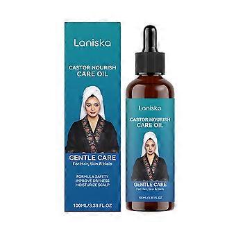 2pcs Castor Hair Care Oil, Gentle Lightweight Nourishing Oil for Smooth Glossy Dry Hair and Scalp