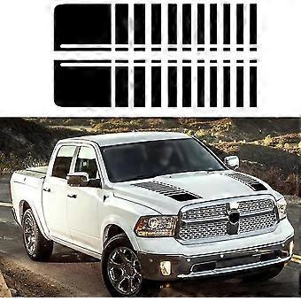 Mike Car Hood Modified Racing Stripes Vinyl Decorative Scratch Decals 2 Pieces For All Cars Suv Truck Off-road Vehicle Universal (f1 Gloss Black)