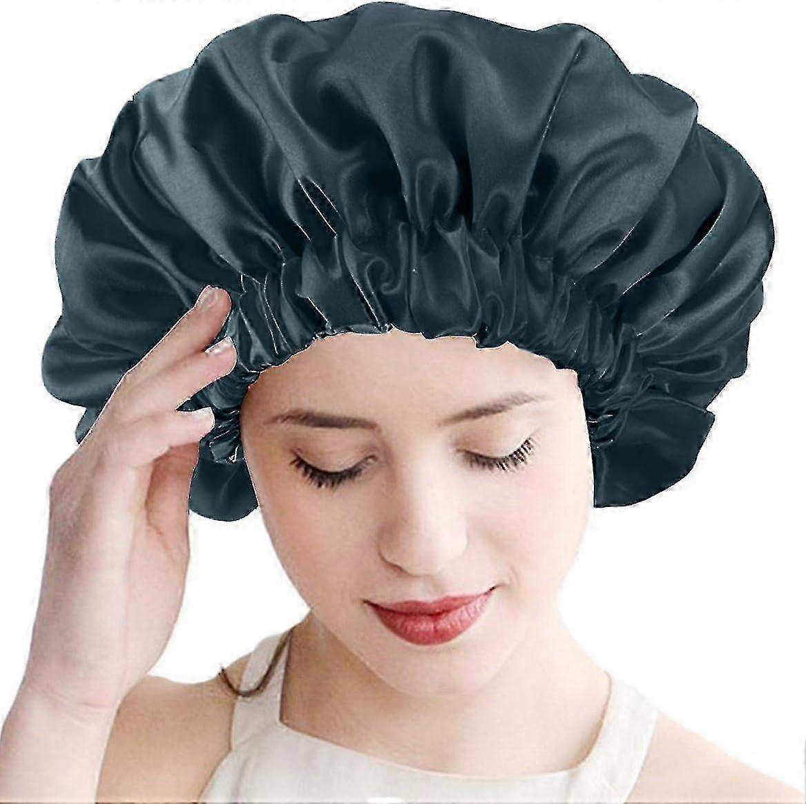 Dual-Layer Satin Sleep Cap Reversible