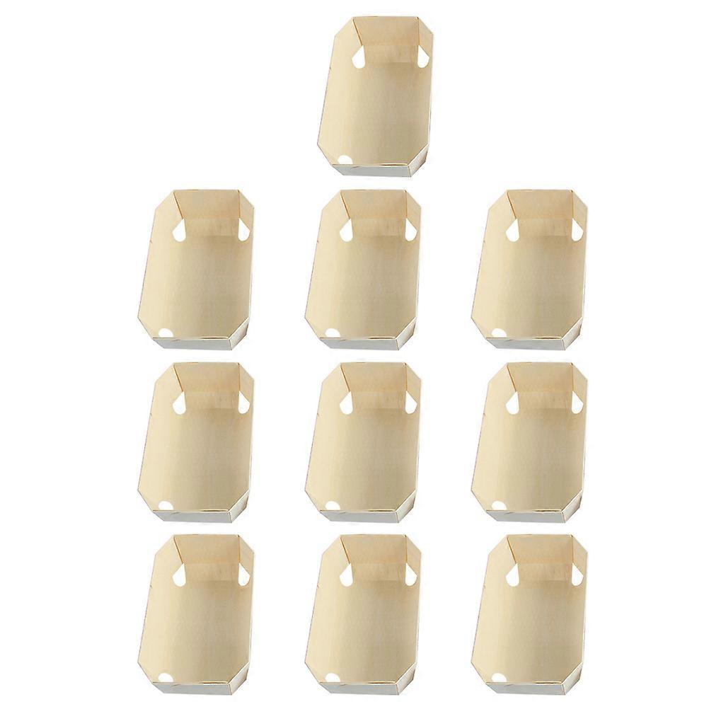 Wooden Kitchen Baking Mold for Bread 10Pcs Rectangular Nonstick Toast Box
