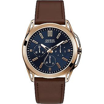Guess vertex Watch for Japanese Quartz Analog Man with Cowskin Bracelet W1217G2