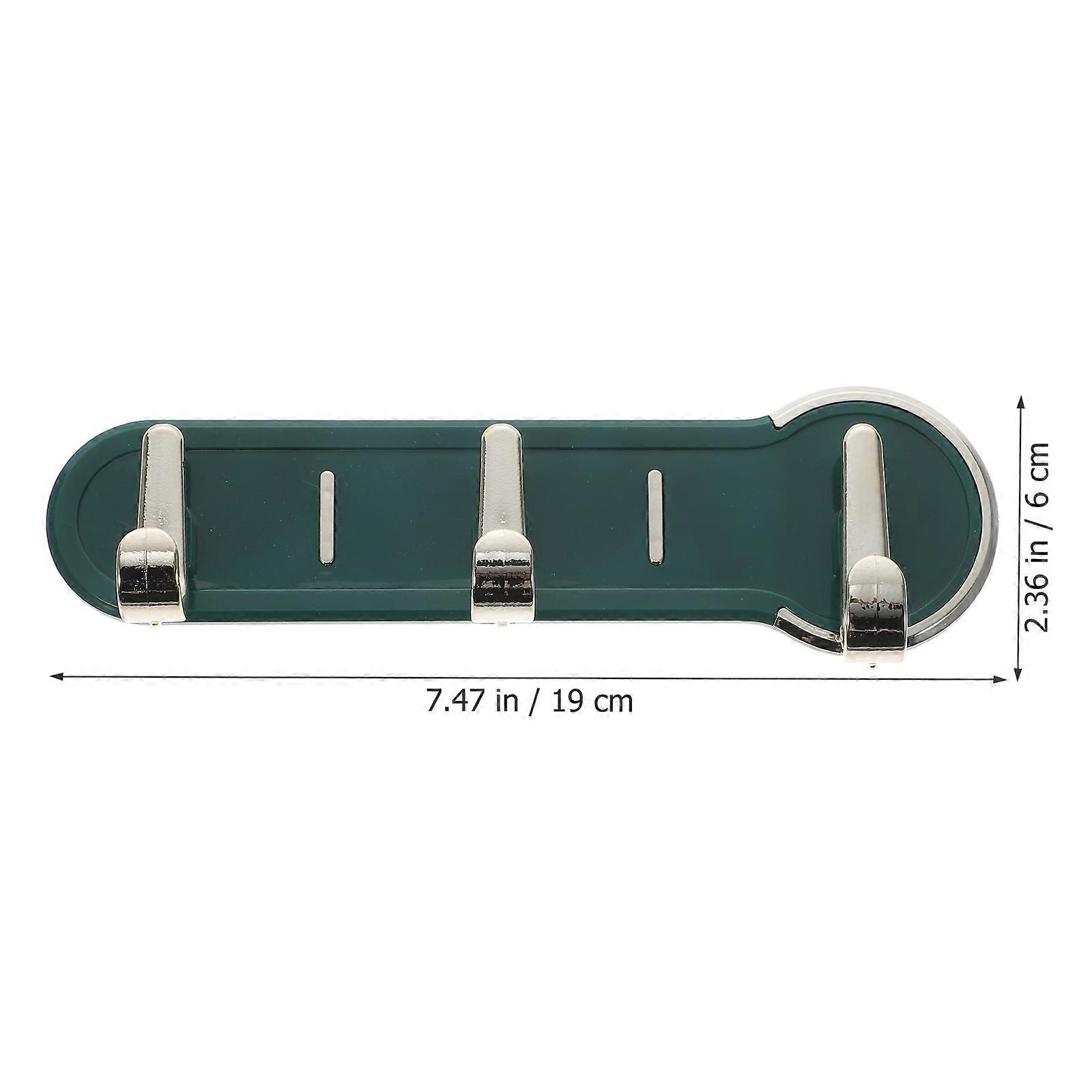 Keychain Rack Coat Hook Rack Wall Mount 3 Hooks for Clothes Green