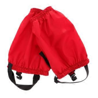 Waterproof Hiking Gaiters for Boots Snow and Mud, Breathable Durable Leg Gaiters with Adjustable Strap, Red