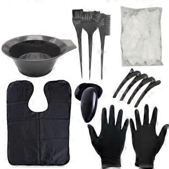 21pcs Hair Dye Kit with Mixing Bowl, Ergonomic Brushes, Gloves and Clips, Complete Reusable Set for Home and Travel