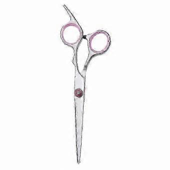 Professional Salon Stainless Steel Hair Scissors, Pink Stylist Shears with Silicone Finger Insert for Salon and Home Use