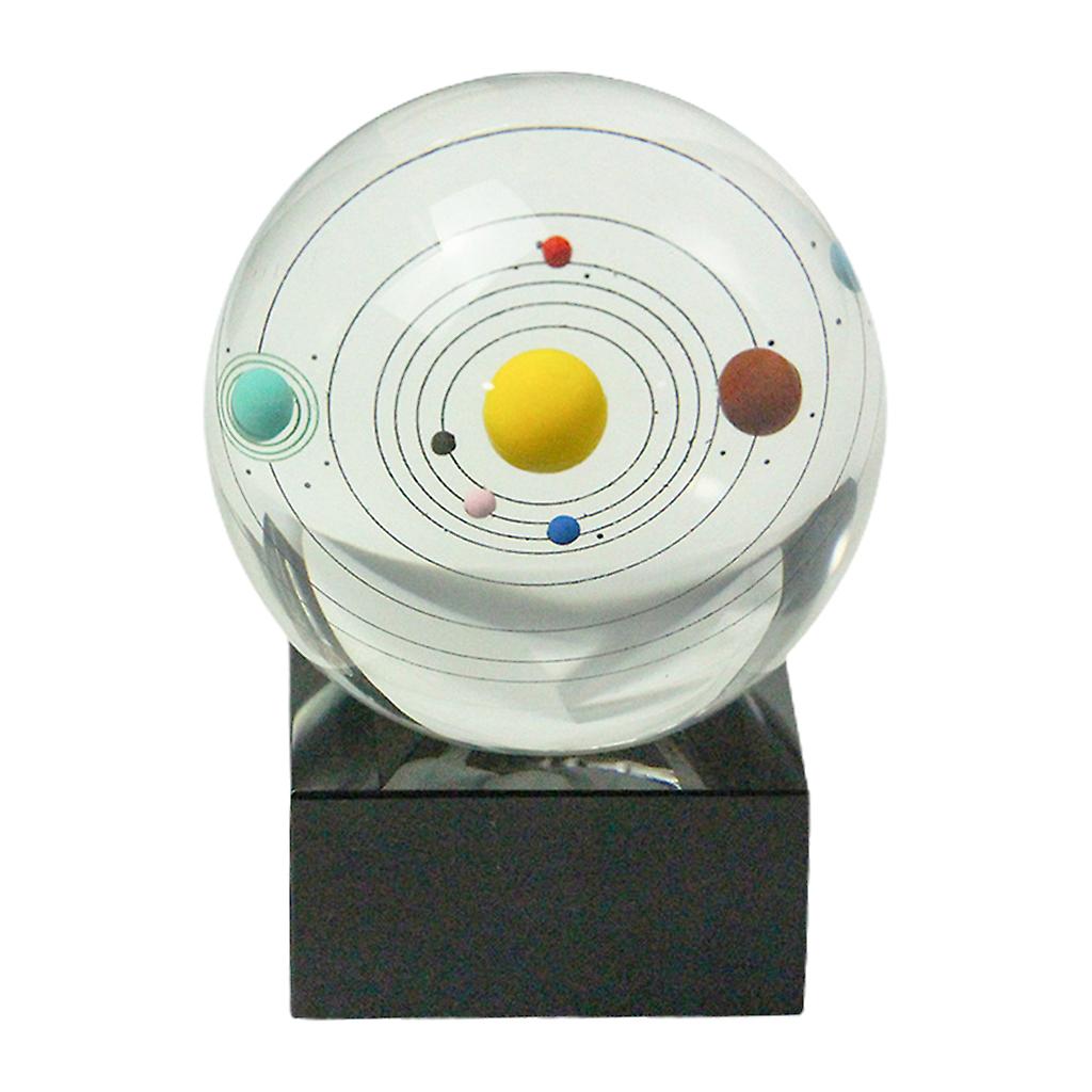 Sfera di cristallo trasparente,Sfera di cristallo del sistema solare 3D,Sfera di vetro incisa trasparente