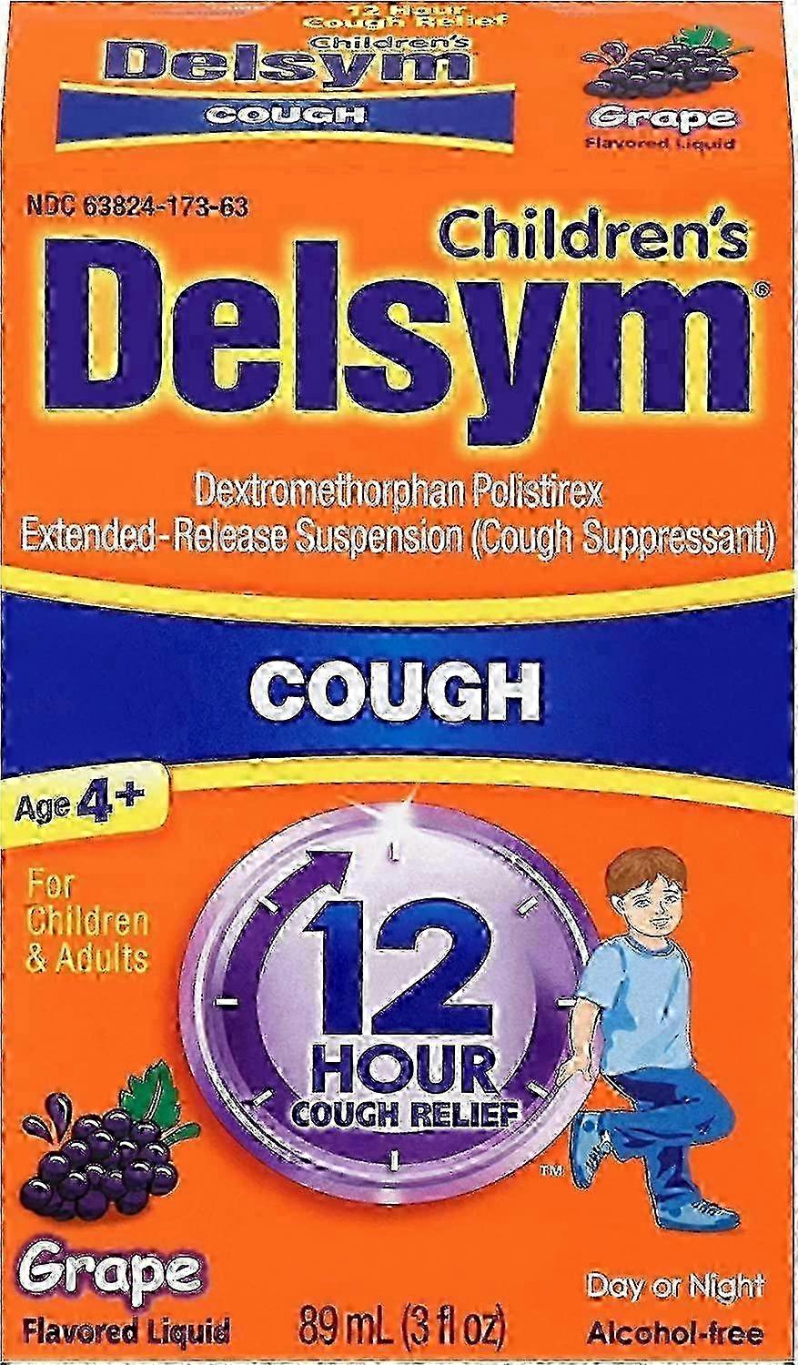 Delsym børn hoste Suppressant væske, Grape, 3 ounce