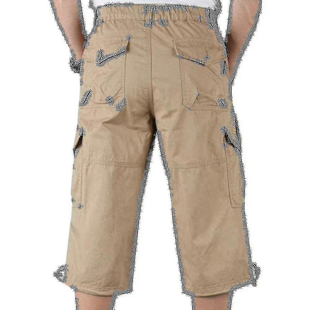 Short Longueur Genou Homme - Short Cargo Durable Grandes Poches Coupe Décontractée Taille Élastique