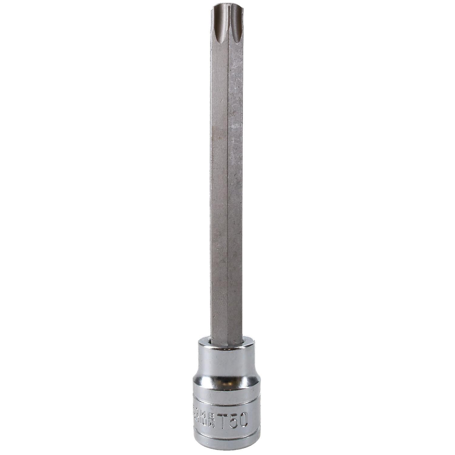 T50 3/8" Drive Extra Long 110mm Tamperproof Tamper Torx Star Security Bit Socket