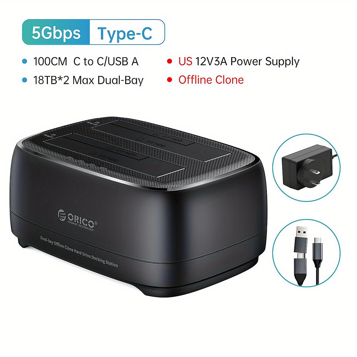 [us Plug] Orico Sata To Usb30 Hard Disk Docking Station For 25 35 Ssd Disk Case 5gbps Speed Hdd Docking Station Hard Drive Enclosure